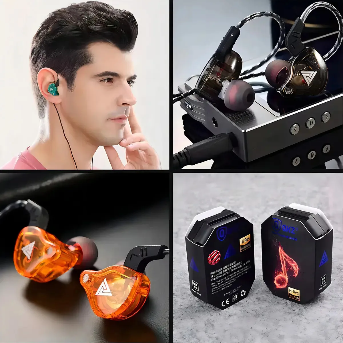 Fones de ouvido intra-auriculares para jogos e esportes Qkz Ak6 - verdes