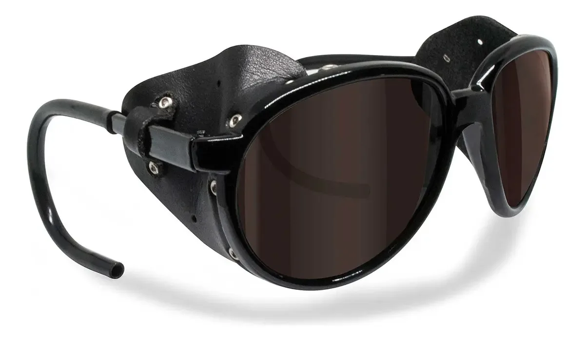 Óculos de Sol Polarizados Bertoni para Montanha, Glaciar, Esqui, Alpinismo e Trekking - Mod. Cortina Italy Cor Preto Brilhante (polarizado Marrom)