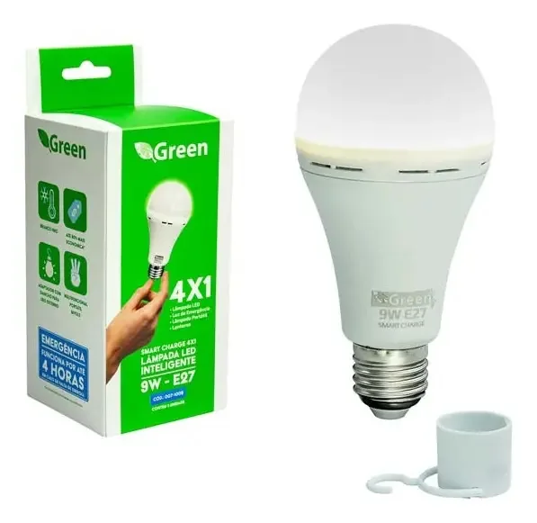 Lâmpada Luminária Luz De Led Emergência 9w Portátil