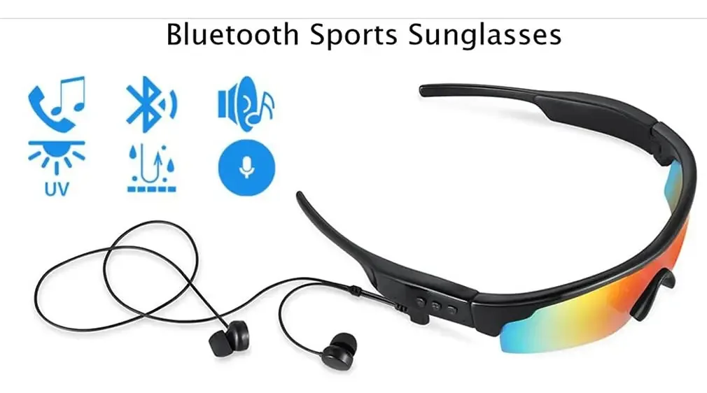 Óculos de áudio inteligentes, óculos de sol esportivos Bluetooth sem fio, fones de ouvido abertos Uv400, bloqueio de luz azul, música e chamadas sem usar as mãos, para andar de bicicleta, escalar,...