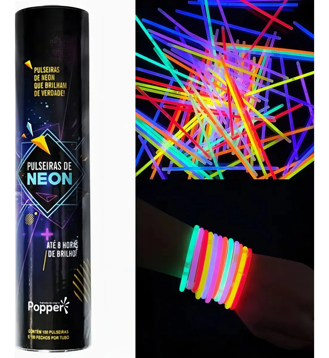 Pulseira Neon Alto Brilho 100und