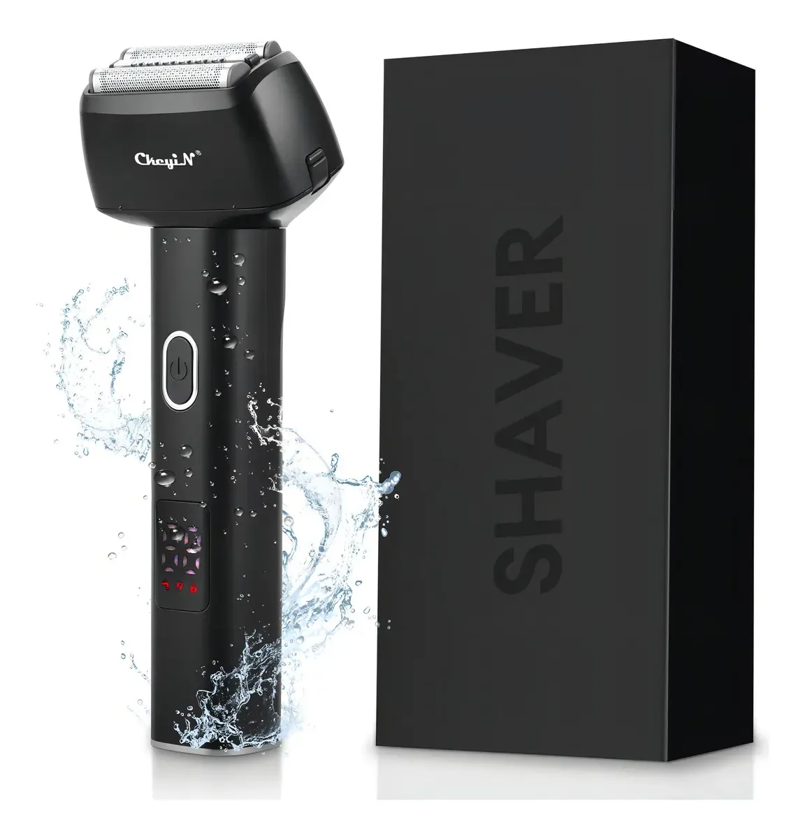 Barbeador elétrico masculino, barbeador, aparador de cabelo, cor preta
