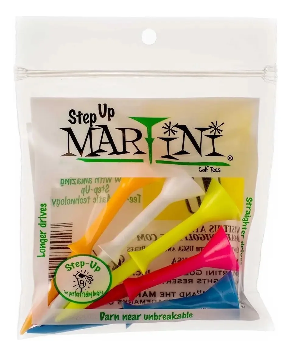Tees de Golfe Martini CGP-TINI-STEPMIX Longo Plástico 5 Unidades