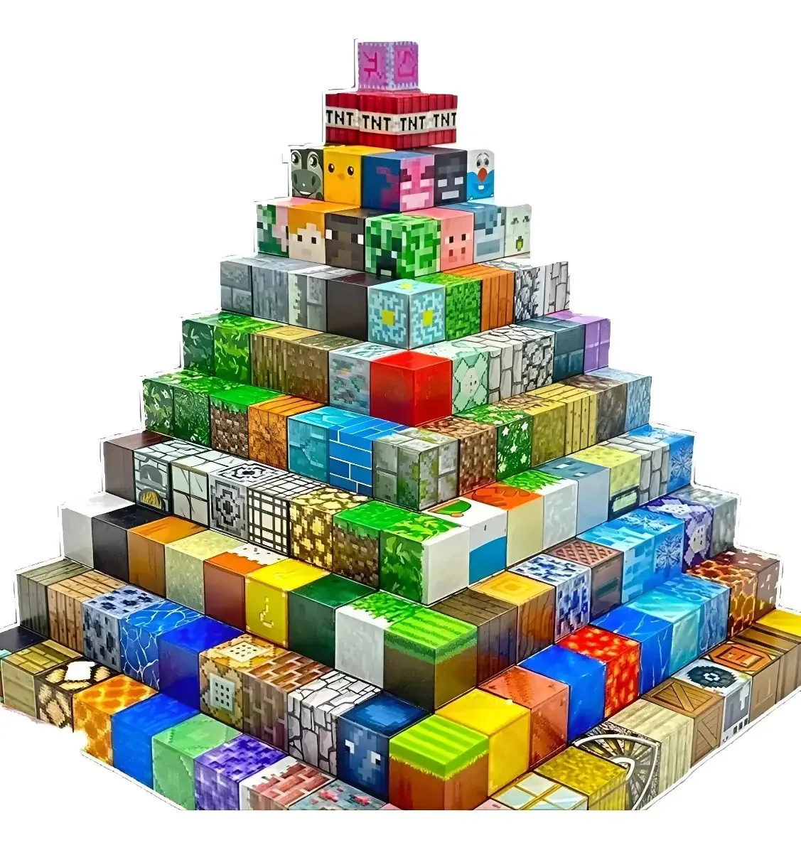 Blocos de construção magnéticos Blocos de construção estilo Minecraft para crianças: 256 peças | Educational Unlimited Creative, material seguro e resistente, não tóxico, bordas macias | Levys Bazar