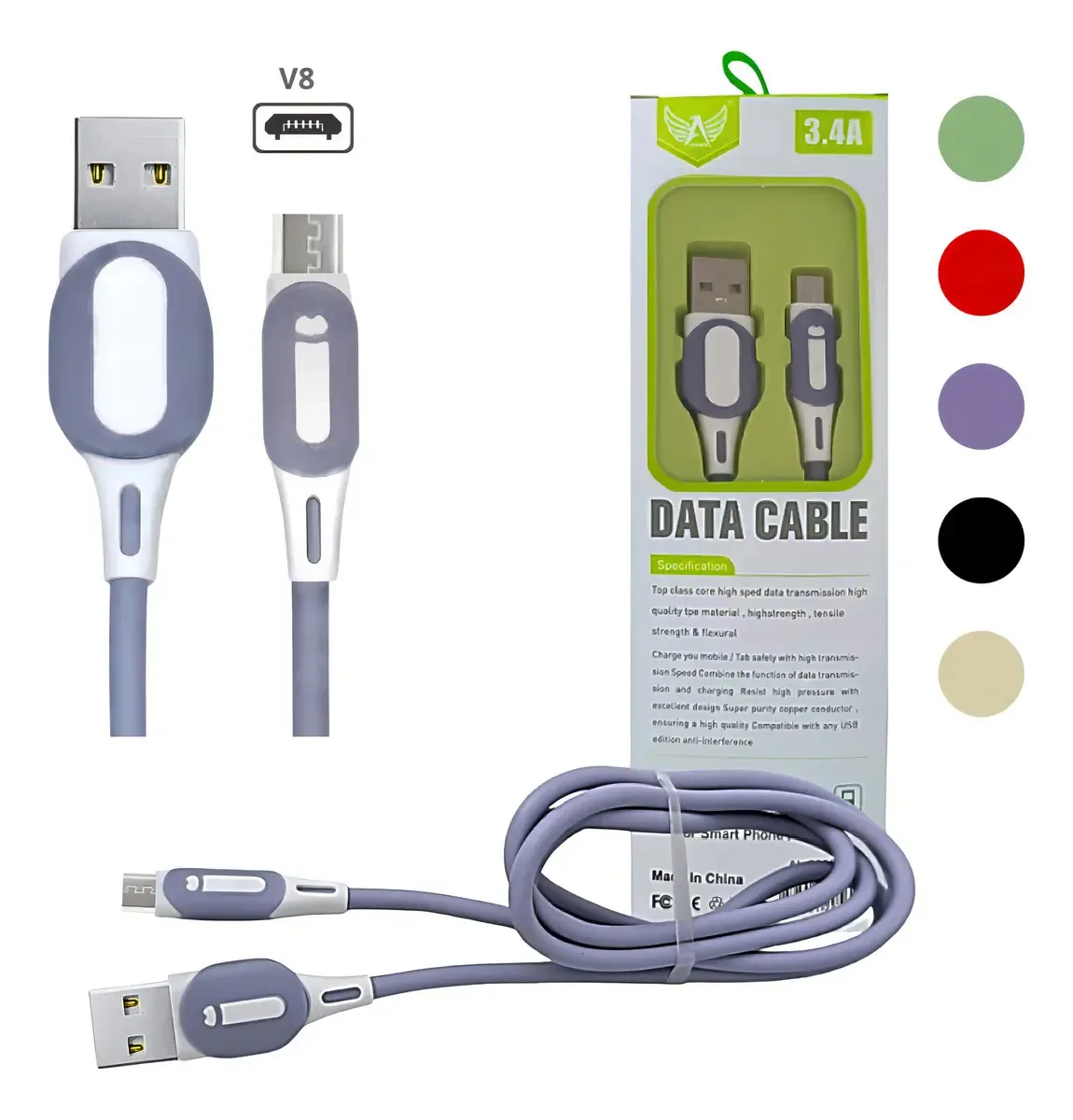 Cabo De Dados 1m Usb/micro Usb V8 - Praticidade