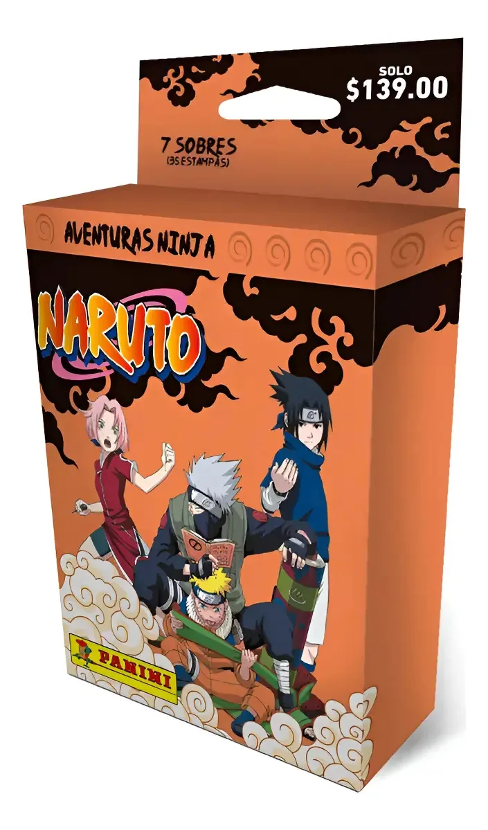Coleção Naruto Ninja Adventures em blister com 7 envelopes Panini