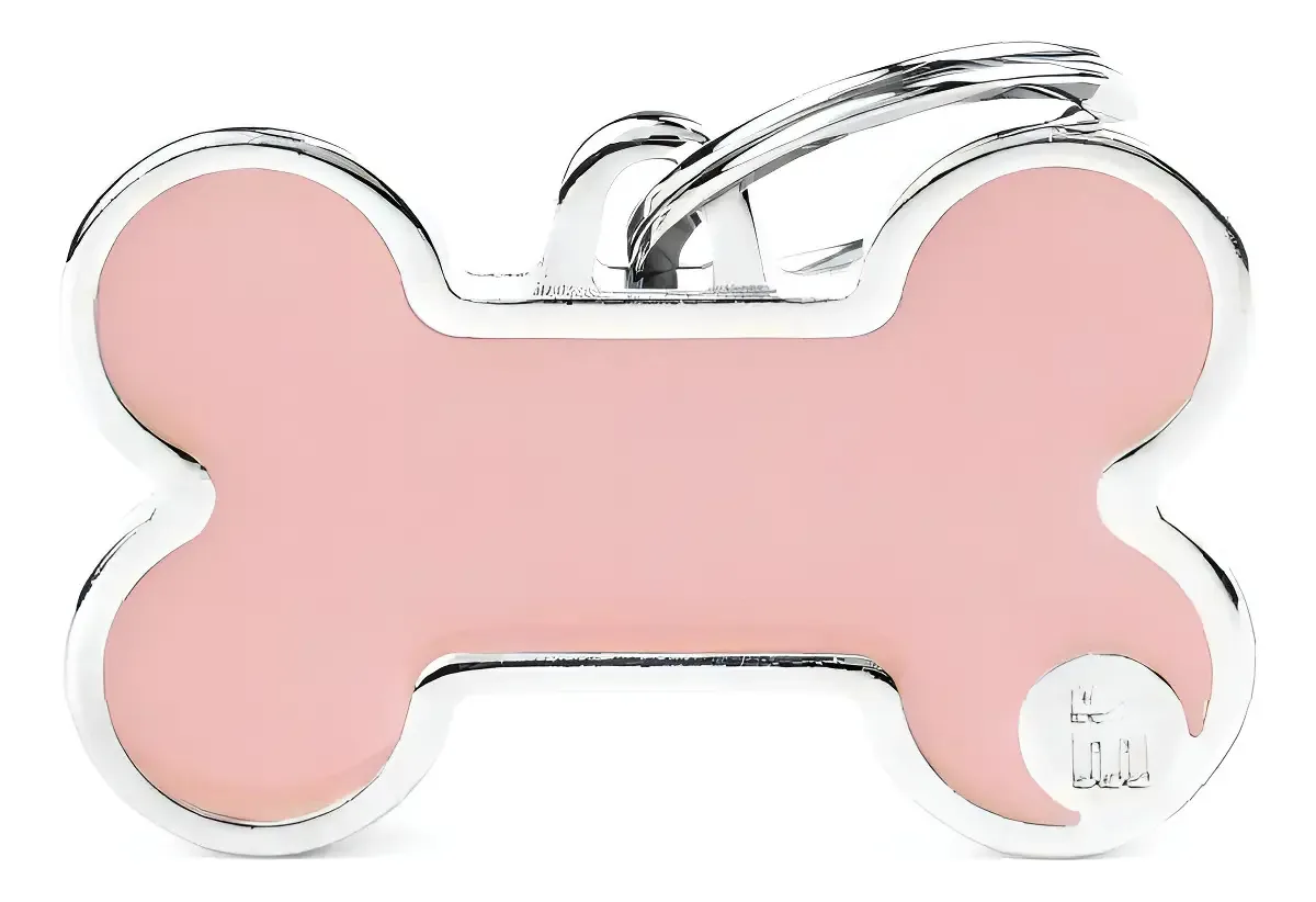 Placa Id Basic Handmade Osso Rosa M