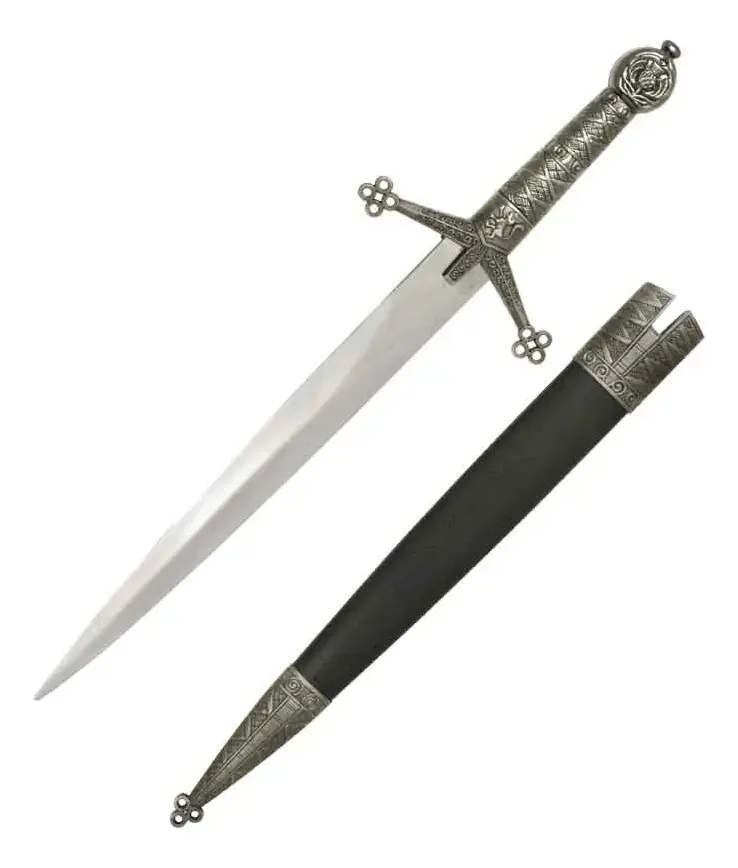 Adaga medieval decorativa templária em aço Pacificsolution 440