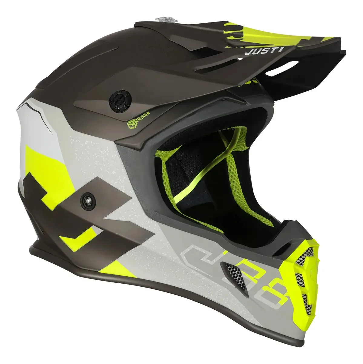 Capacete Enduro Cross J38 Korner Amarelo Fluorescente//Titanium Just1