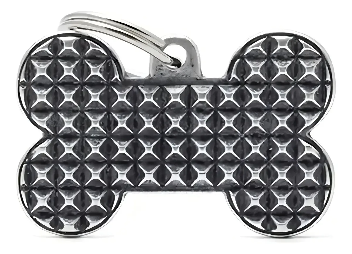 Crachá de identificação Myfamily Mascot Big Bone Bronx Studs, cor preta