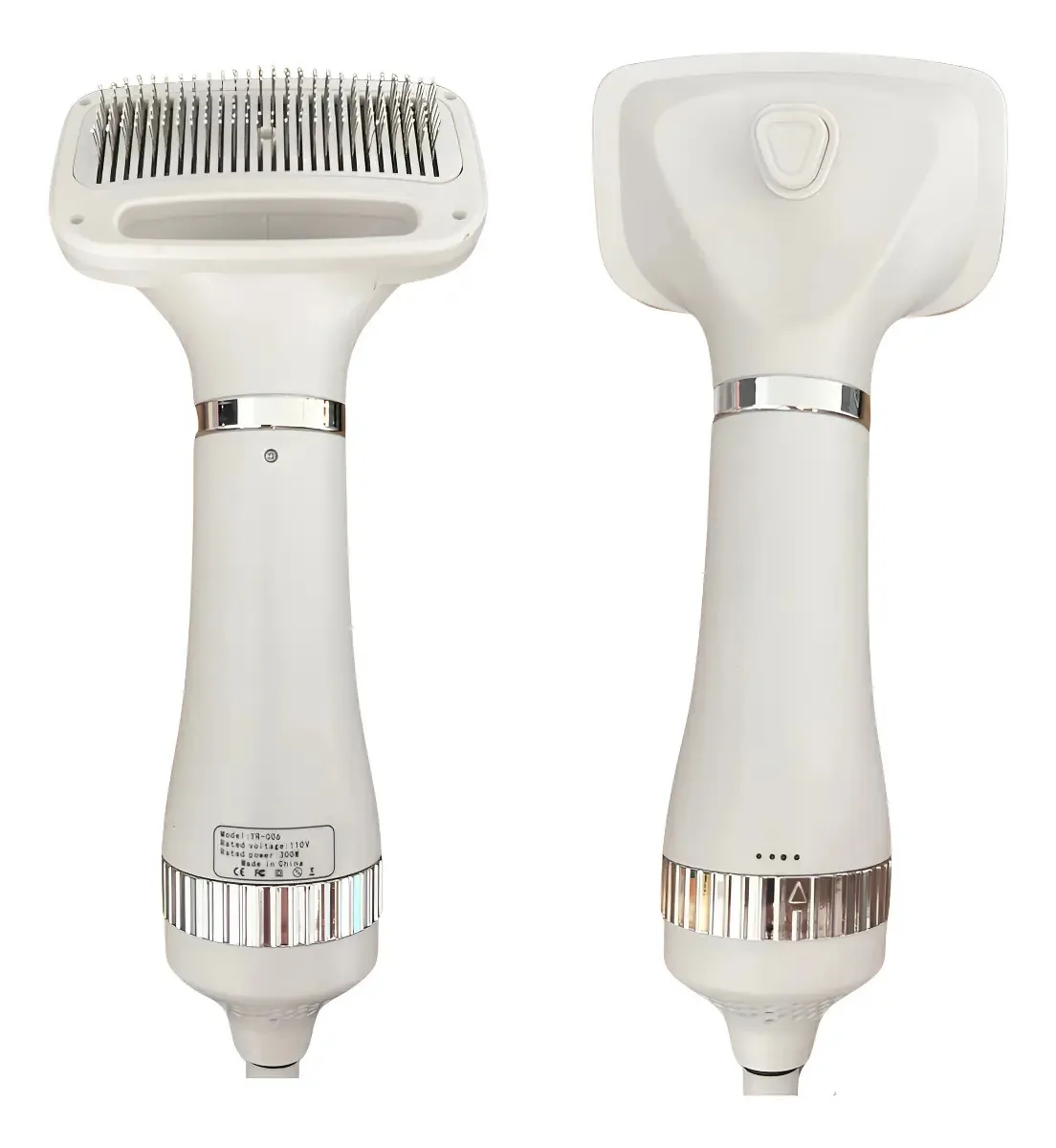 Escova Secadora Secador Pet 2em1 Para Cães e Gatos 300W Prateado