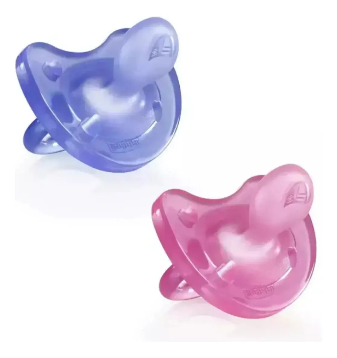 2 chupetas de silicone Chicco Physiosoft de 16 a 36 meses, cor rosa, período de idade de 16 a 36 meses