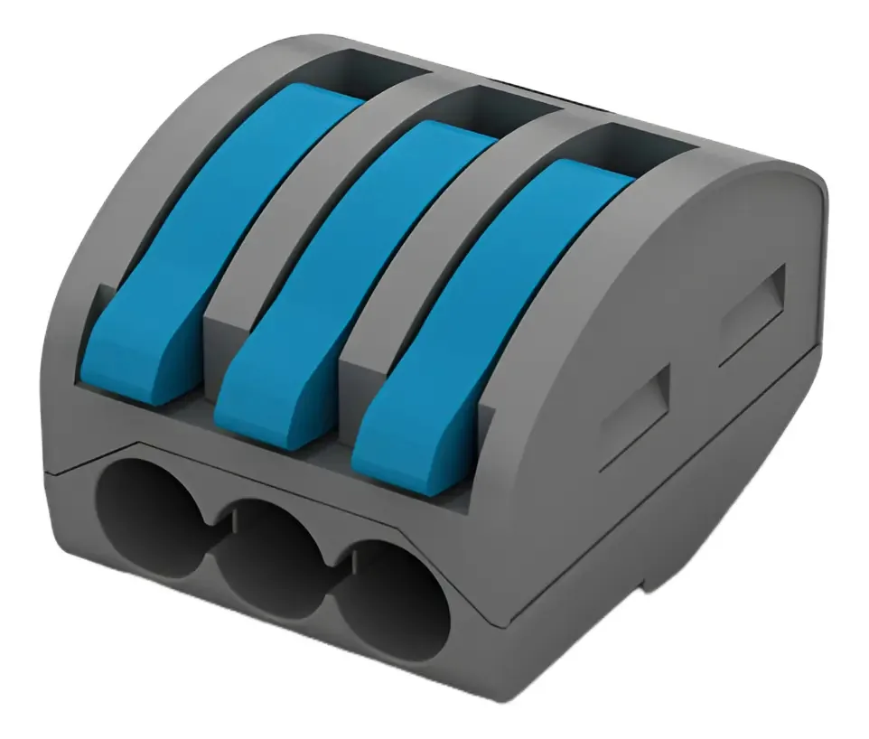 Conector isolado Springbox Sbox com 3 saídas de alavanca