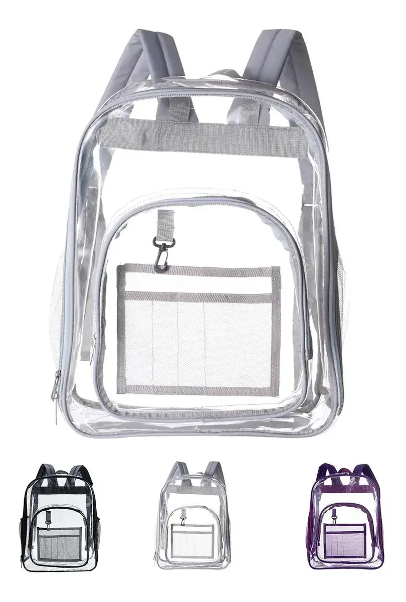 Mochilas de livros grandes, pesadas, transparentes