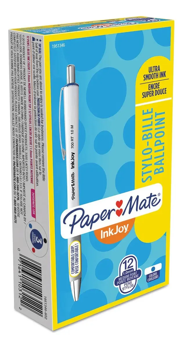 Canetas de tinta azul Paper Mate 12 unidades