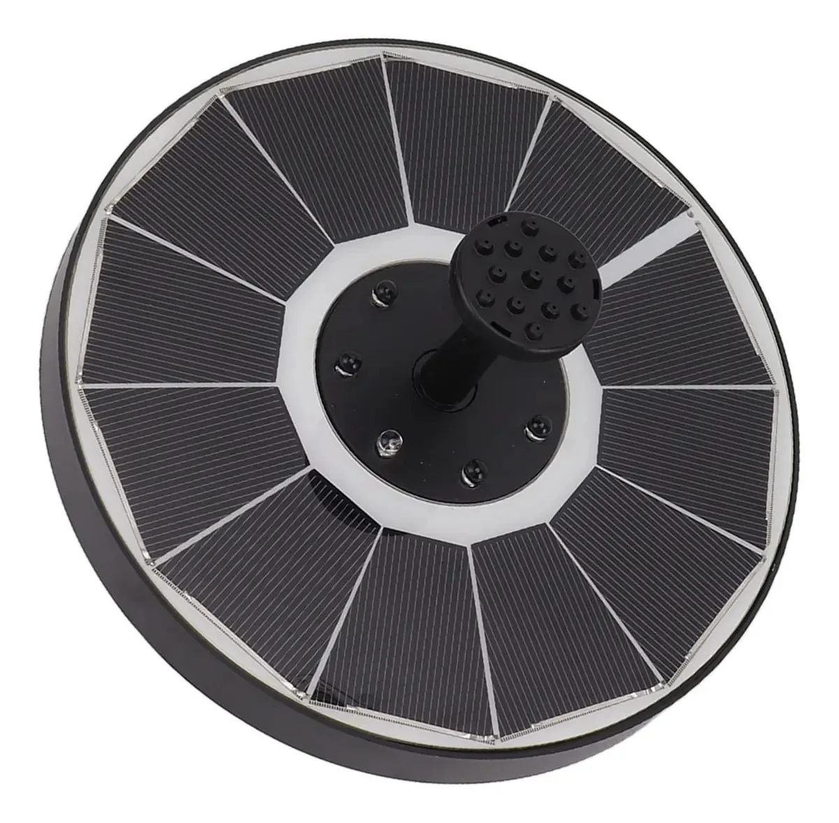 Bomba de fonte solar com luzes coloridas e 8 bicos