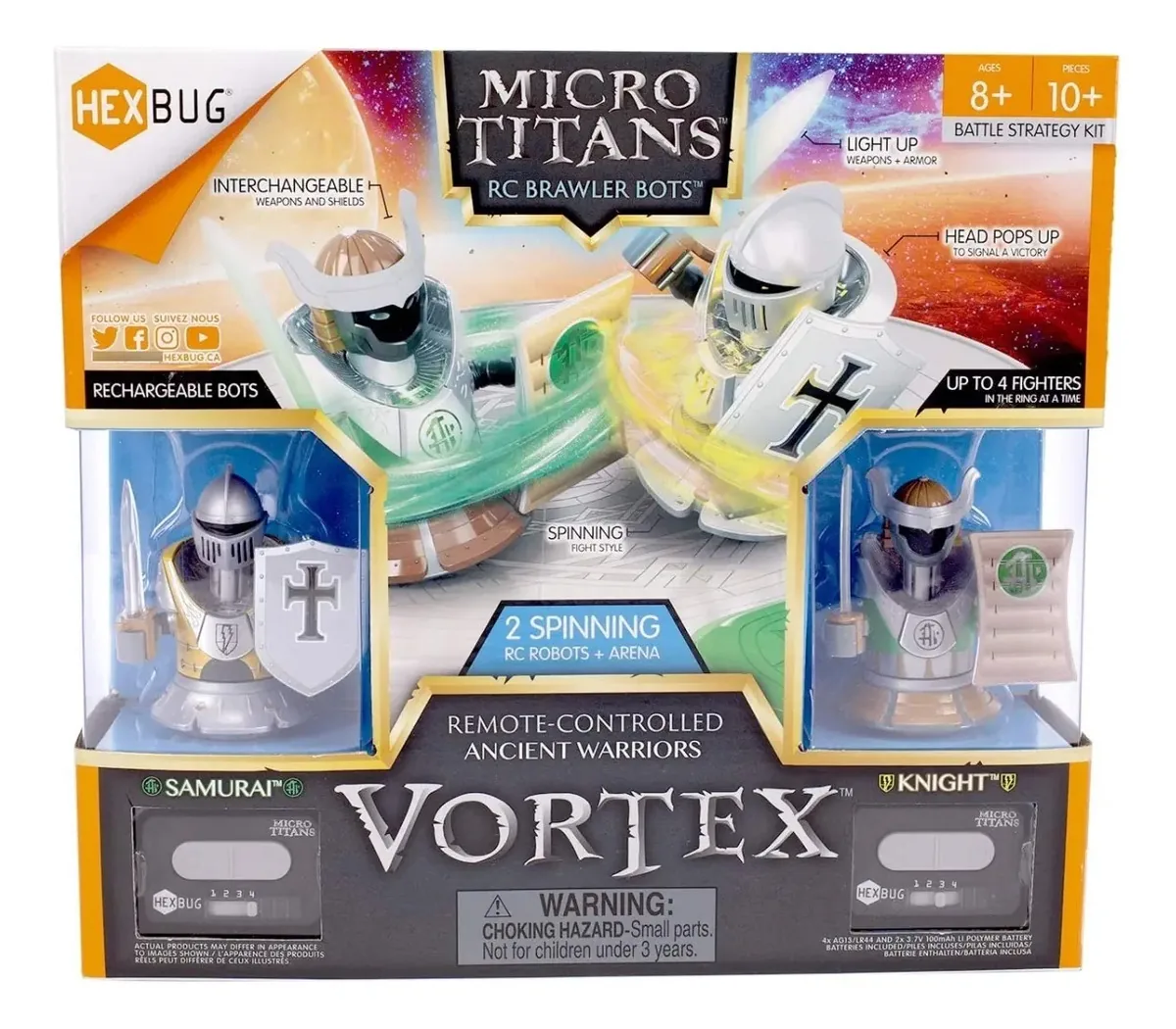 Personagem Robô Hexbug Micro Titans Vortex (Knight Vs Samurai)