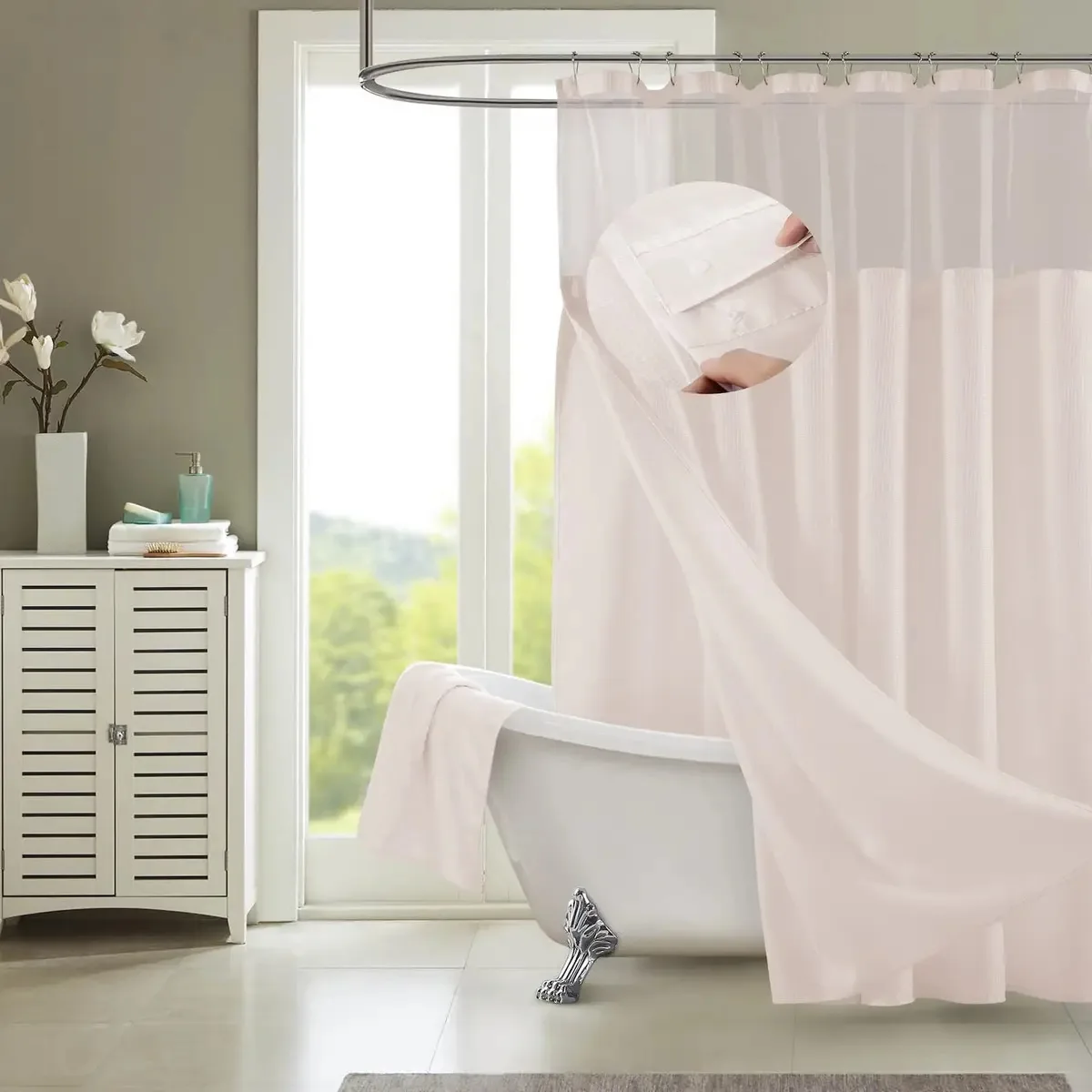 Conjunto de cortinas de chuveiro de hotel removíveis Dainty Home