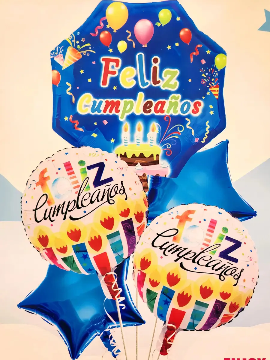 Pacote de 5 balões de feliz aniversário e decoração de aniversário