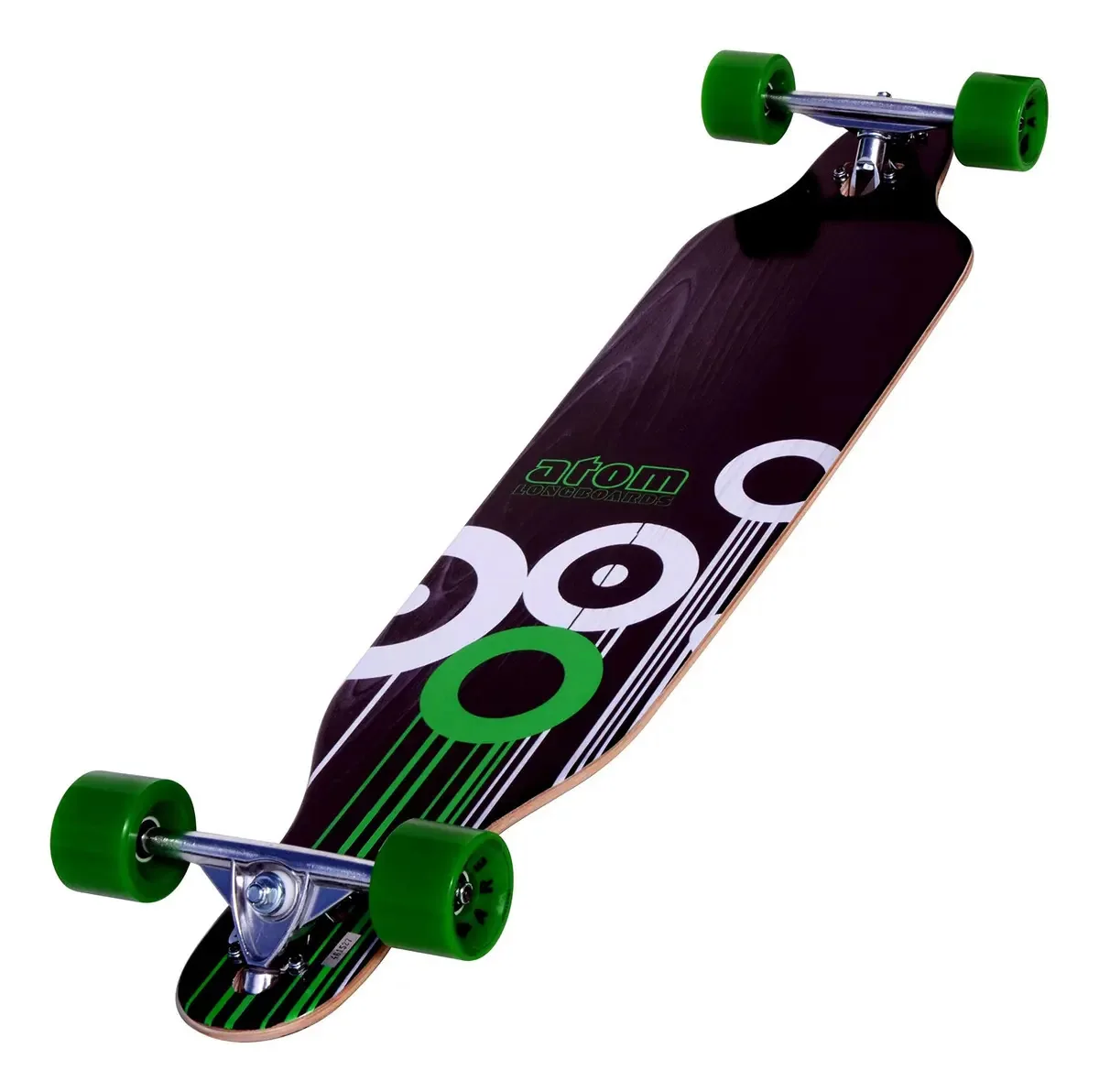 Longboard Atom Drop-through, verde (verde amadeirado), multicolorido