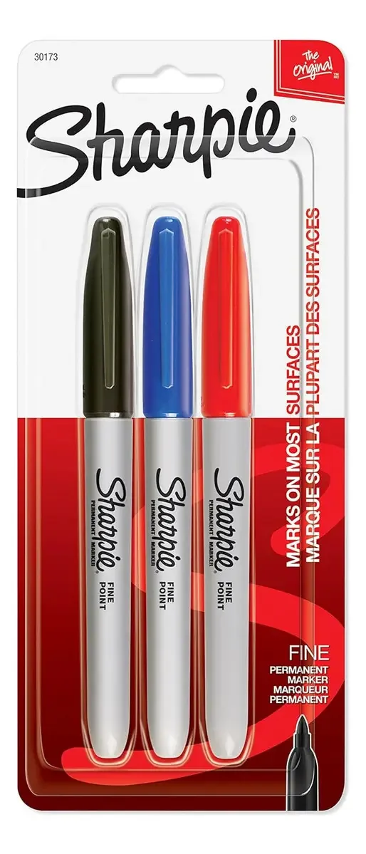 Marcadores permanentes Sharpie, de ponta fina