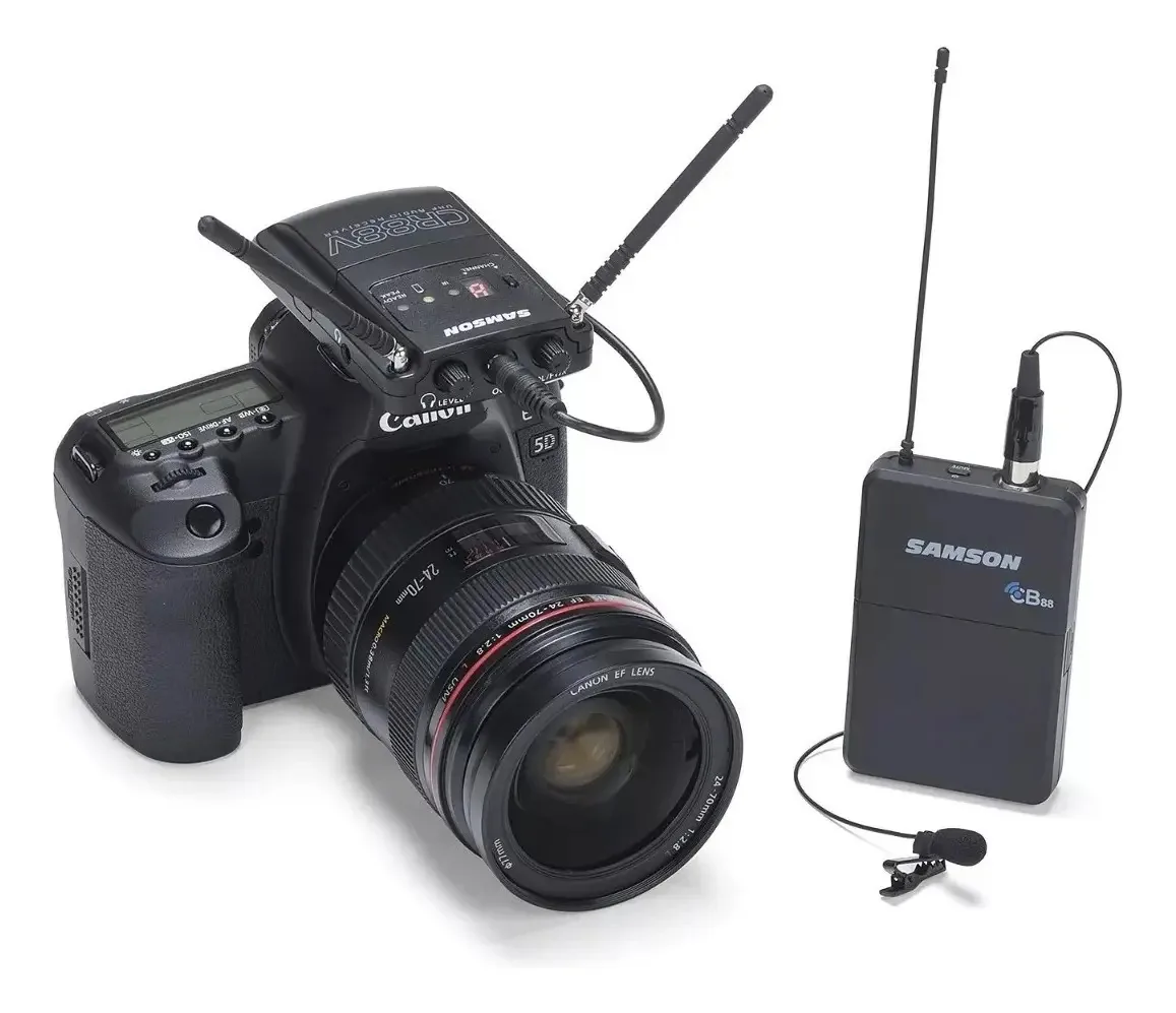 Microfones Samson C88VBLM10e-d para câmera de vídeo Vincha