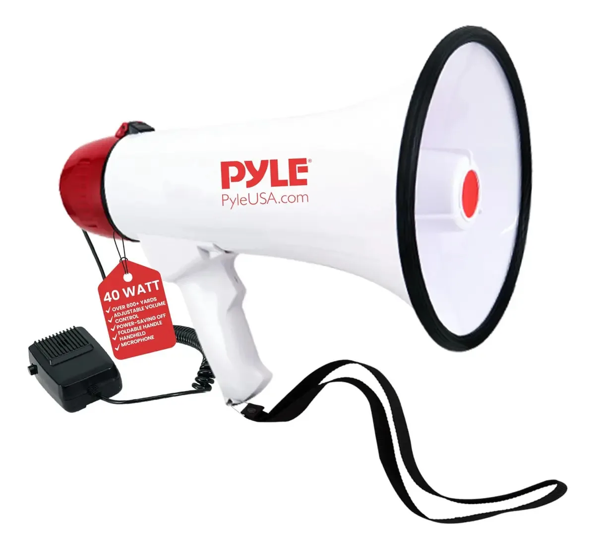 Alto-falante de megafone Pyle Pmp40 com sirene embutida