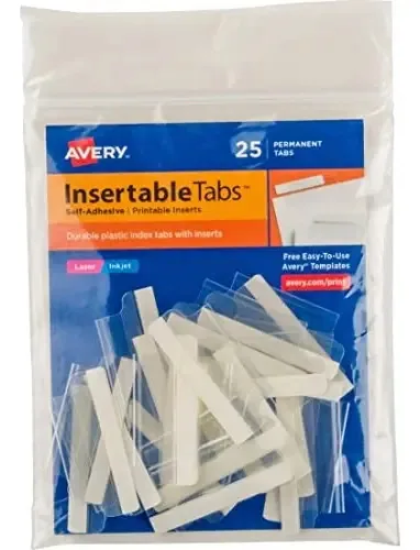Abas De Índice Avery Com Inserções Imprimíveis 15 Polegadas