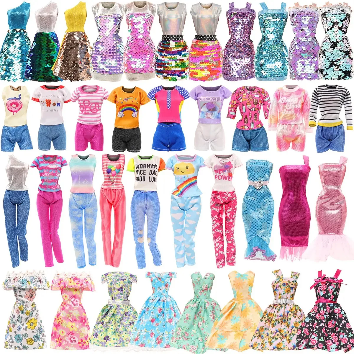 10 conjuntos de roupas para bonecas, vestidos e ternos de 11,5 polegadas