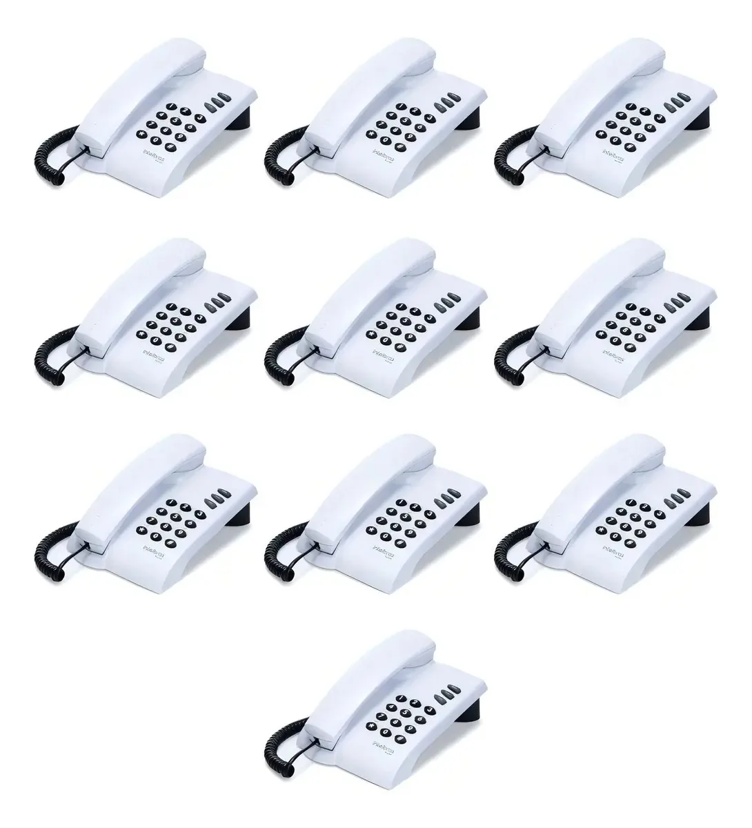 10 Telefones Com Fio Intelbras Pleno Branco, Para Casa e Escritório