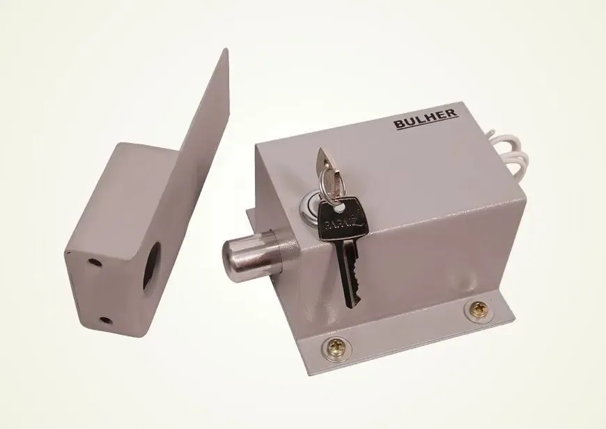 Trava Elétrica 220V Bulher para Portões Automaticos Cinza