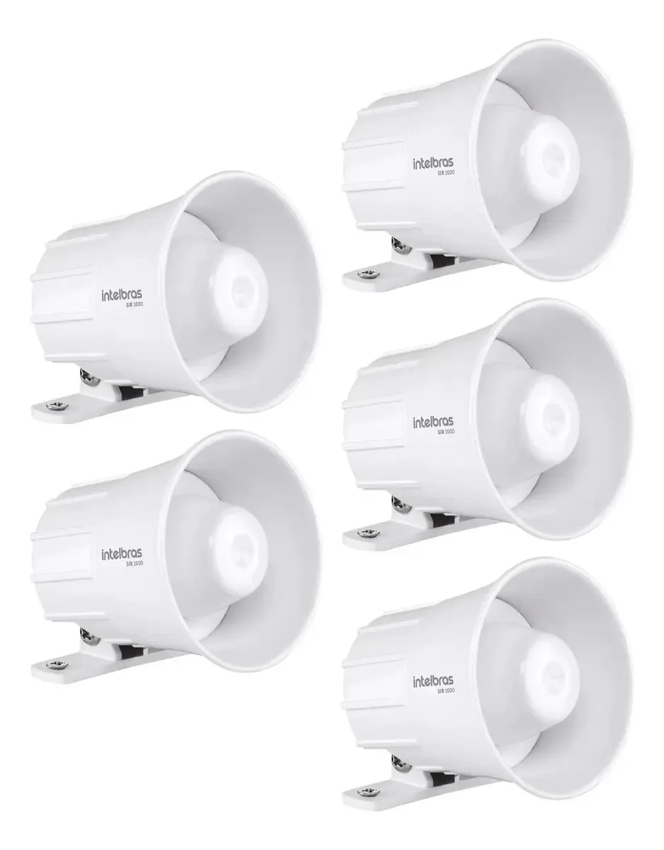 5 Sirene Intelbras 105 Db Sir 1000 Branca P/ Alarmes E Cerca