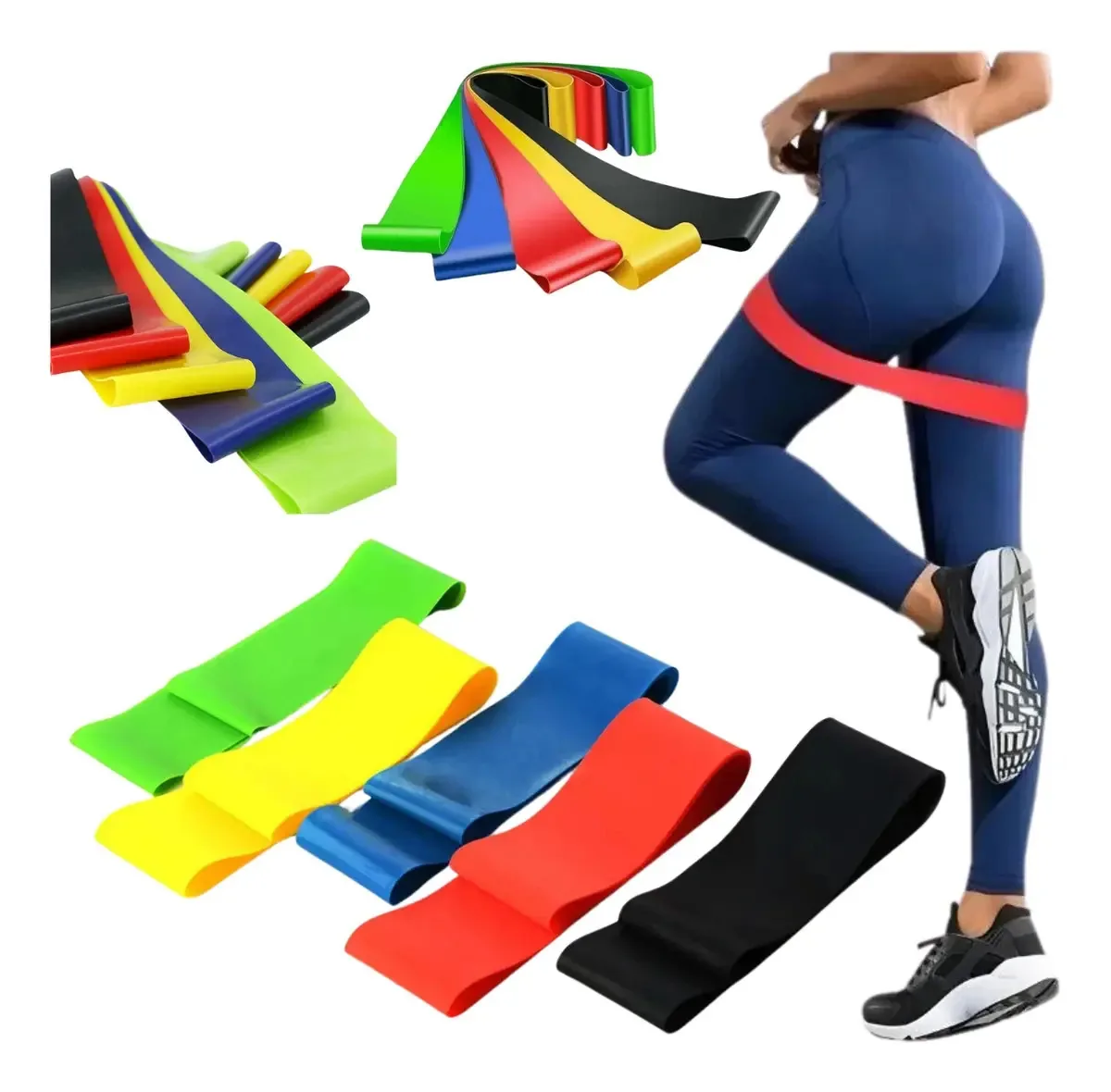 15 Faixas Para Fortalecimento Muscular Mini Bands Multicolor