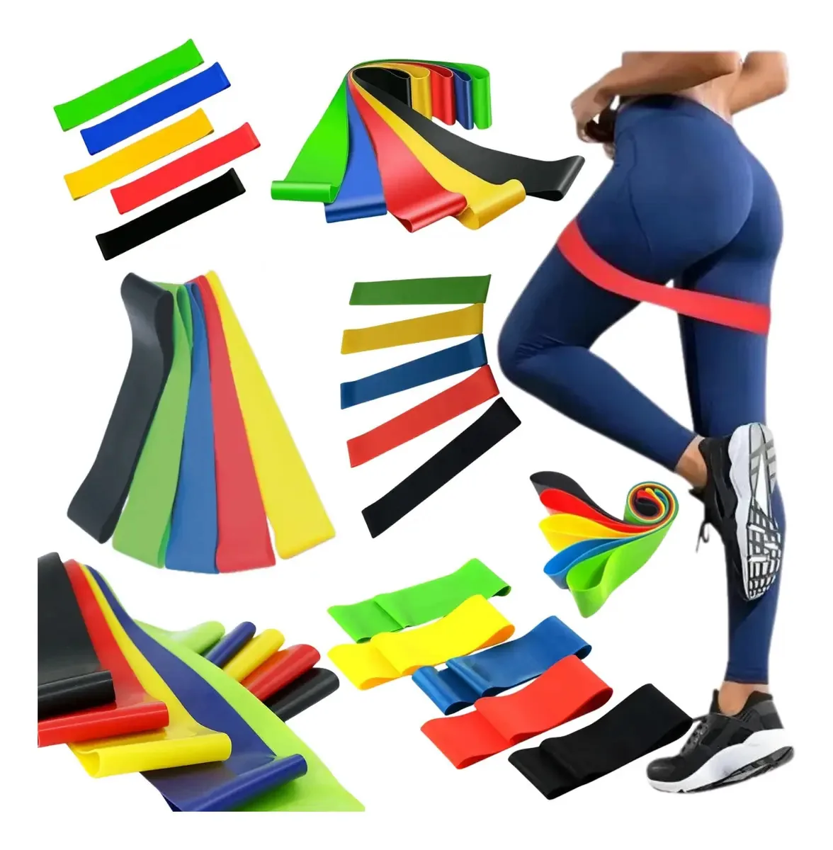 Kit 50 Faixas Elástica De Resistência Para Treino Exercícios
