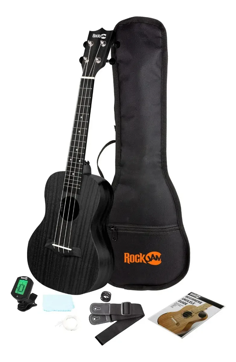 Ukulele preto RockJam UK1-BK-V