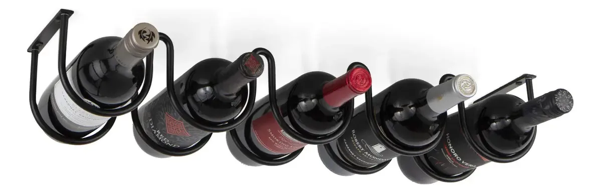 Prateleira de vinhos Wallmet Dijon para organização e almac. Cor: Preto