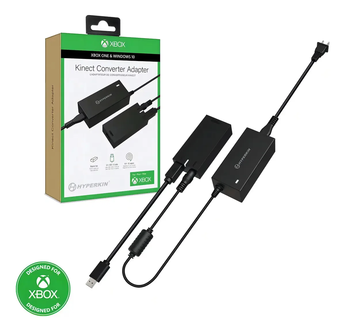Adaptador Conversor Hyperkin Kinect Para Xbox One S, Xbox One X e PCs com Windows 10 - Licenciado Oficialmente Pela Xbox - Xbox One