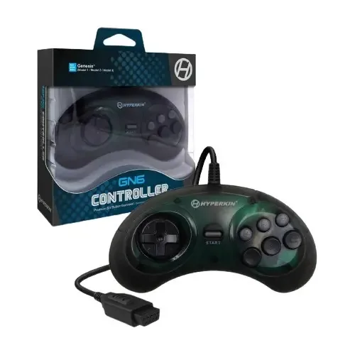 Controle Hyperkin Gn6 Seis Botões Sega Gênesis Mega Drive Cor Space Black