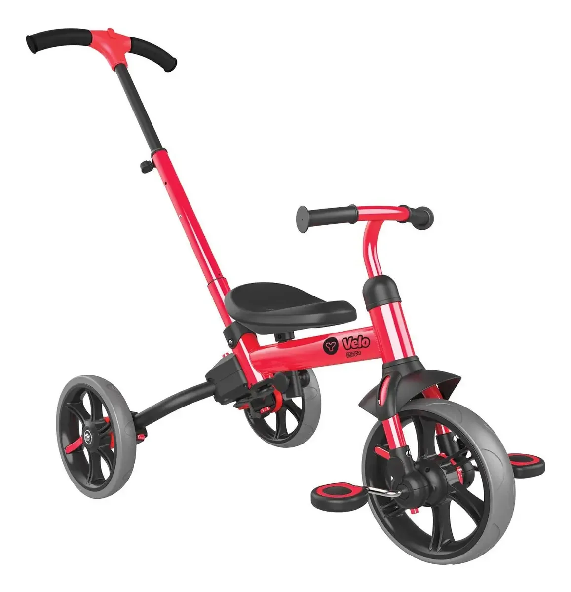 Par de triciclos Yvolution Trike e Velo Flippa 4 em 1. Cor rubi
