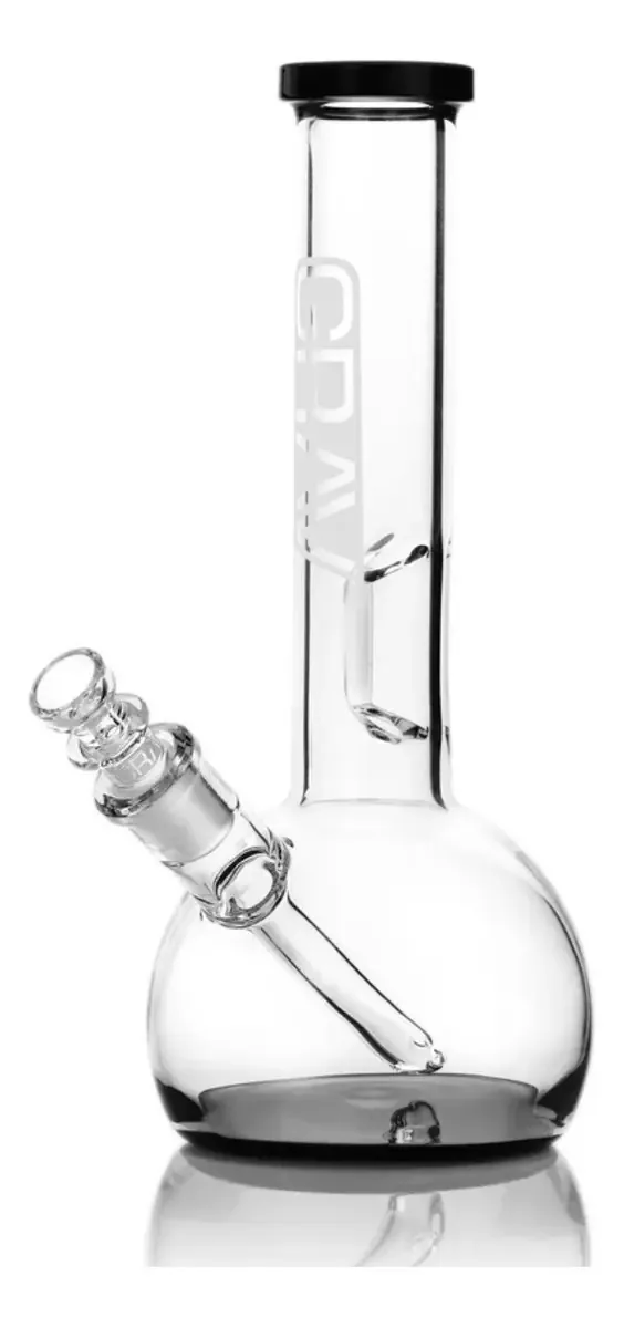 Bongo de vidro preto com base redonda pequena Grav