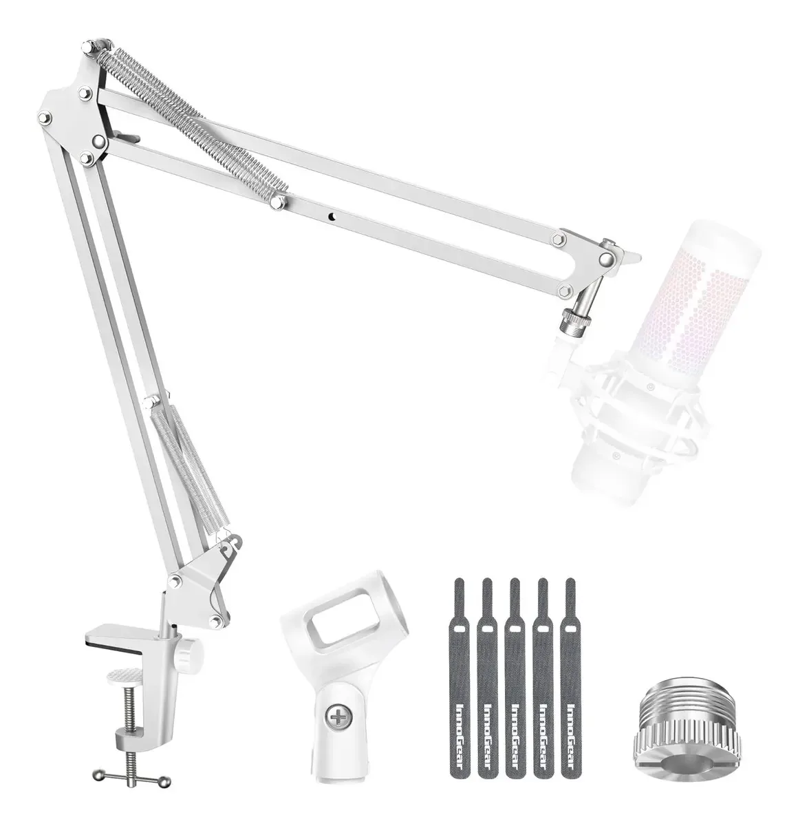 Braço de microfone branco ajustável Innogear Professional