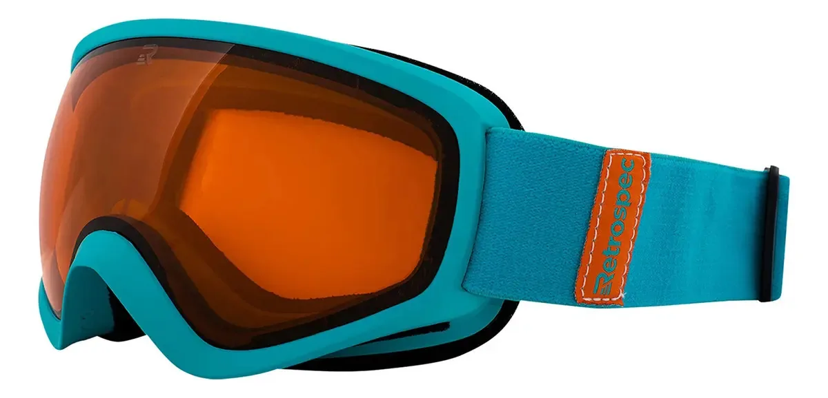 Óculos de Esqui e Snowboard Retrospec G3 para Meninas e Meninos, Cor Verde Azulado Fosco ou Brasa, Tamanho Único