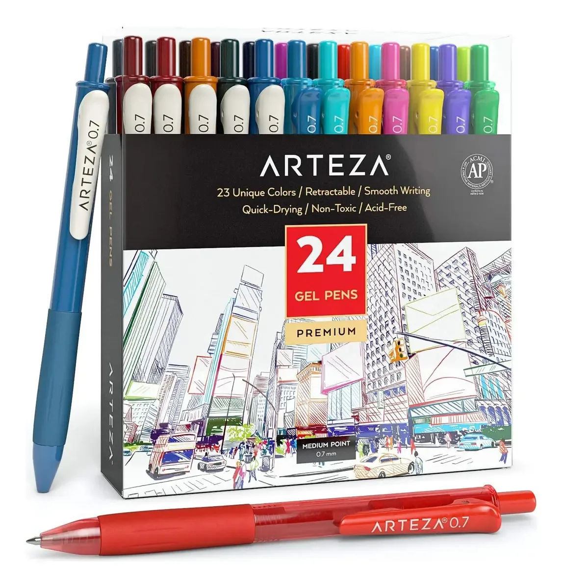 Canetas de gel coloridas Arteza, pacotes de 24, 10 e 14