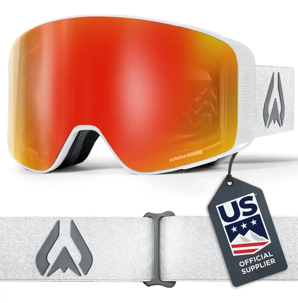 Wildhorn Pipeline — óculos de esqui cilíndricos e de visão ampla para snowboard de ótima visão, proteção UV 100% magnética, lentes de troca rápida para homens e mulheres