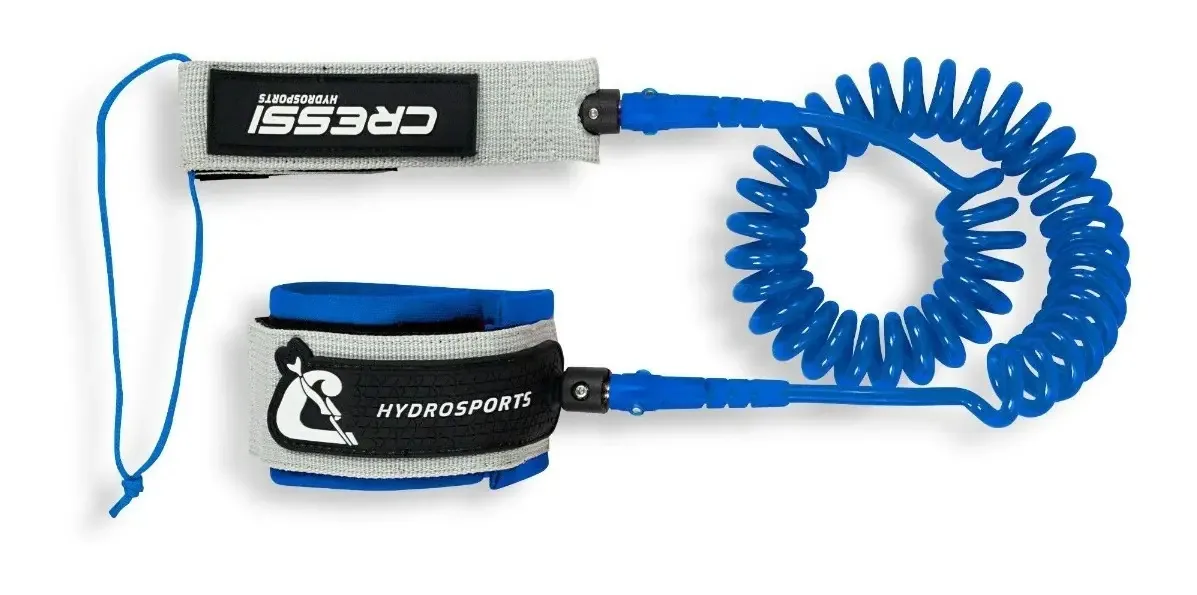 Alça espiral de prancha de remo Leash Cressi Sup cinza/azul de 10 pés