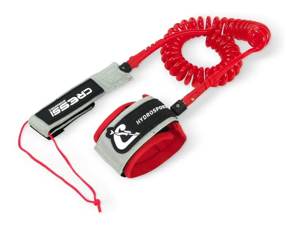Alça espiral de prancha de remo Leash Cressi Sup cinza/vermelha de 10 pés