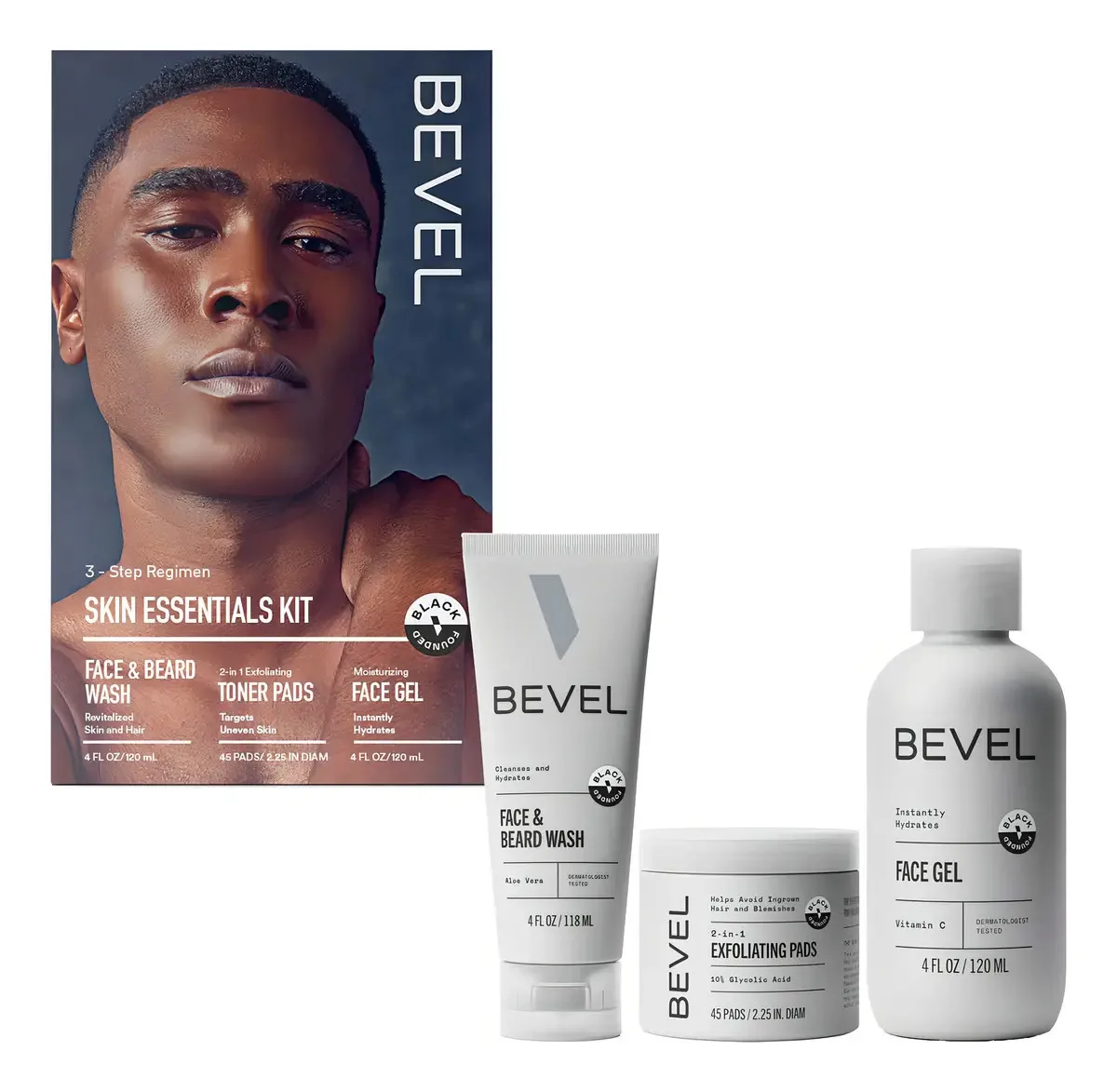Kit de Cuidados com a Pele Bevel Inclui Sabonete Facial e Al