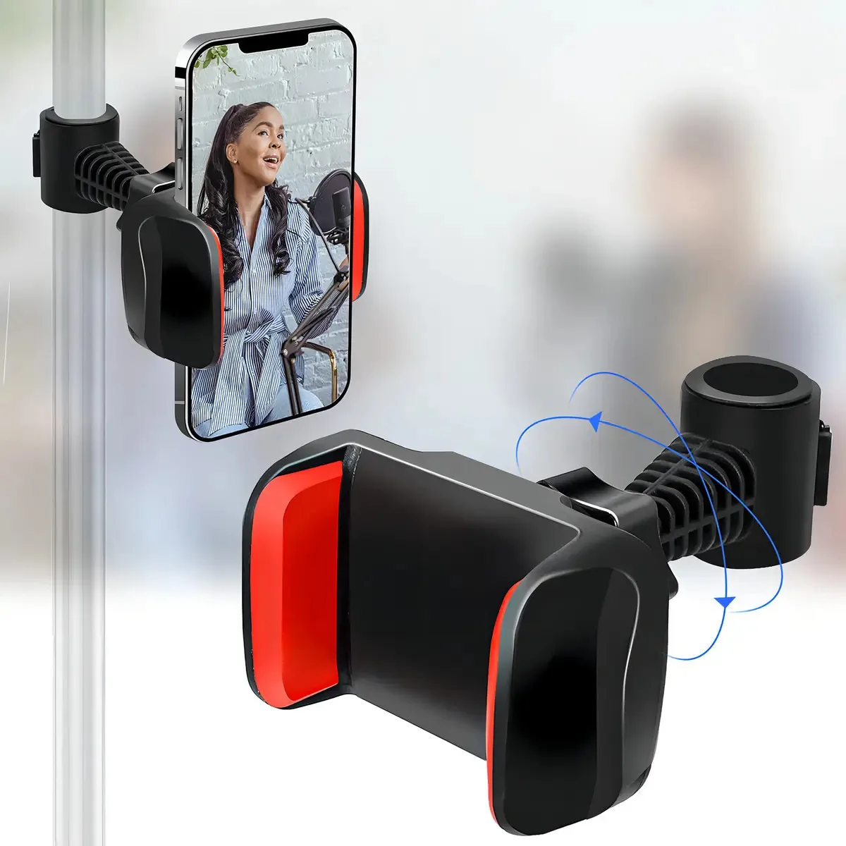 Limostudio Agg3226 - Suporte giratório de 360° para celular, suporte, compatível com smartphones, tripés, maquiagem, videoconferência e streaming de jogos ao vivo