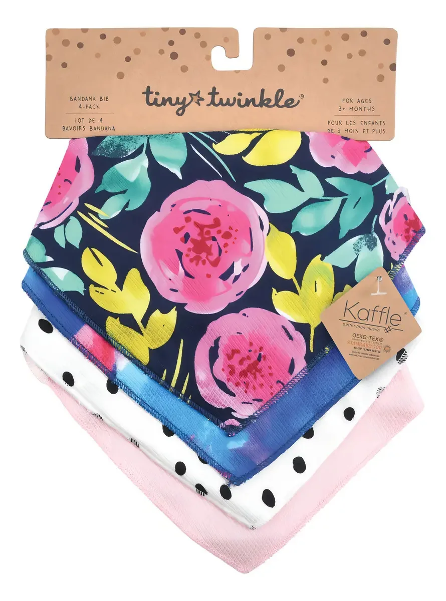 Pacote Tiny Twinkle com 4 babadores de bandana pesados