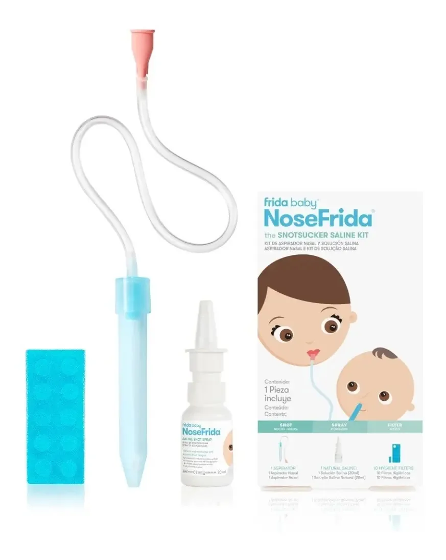 Kit de Aspirador Nasal e Solução Salina Marca Fridababy Cor Azul